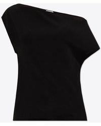 Bottega Veneta - One-Shoulder Viscose Fluid Knitted Top - Lyst