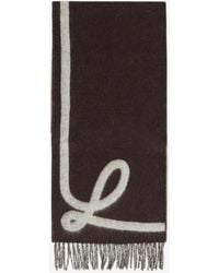 Loewe - Anagram Jacquard Fringed Wool-Cashmere Scarf - Lyst