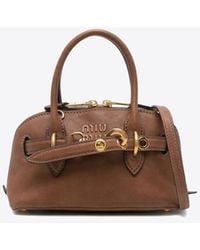 Miu Miu - Aventure Nappa Leather Top Handle Bag - Lyst