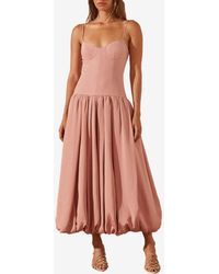 Shona Joy - Vento Bubble-Skirt Midi Dress - Lyst