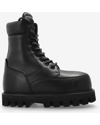 McQueen - Leather Wedge Ankle Boots - Lyst