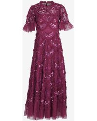 Needle & Thread - Sequin-Embellished Ruffle Gown - Lyst