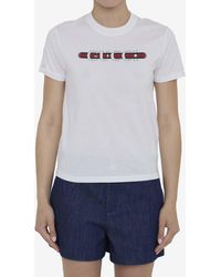 Gucci - Logo Print Crewneck T-Shirt - Lyst