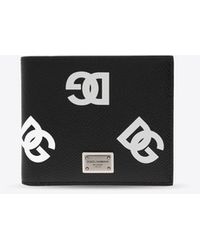 Dolce & Gabbana - Logo Print Bi-Fold Leather Wallet - Lyst