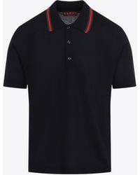Gucci - Dark Polo With Web Decoration T-Shirt - Lyst