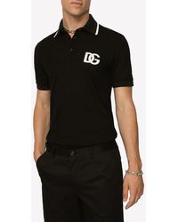 Dolce & Gabbana - Logo Cotton Polo Shirt - Lyst