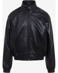 Acne Studios - Leather Bomber Jacket - Lyst