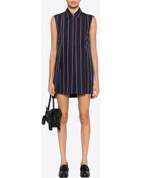 Thom Browne - Striped Mini Shirt Dress - Lyst