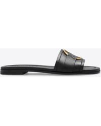 Moncler - Bell Leather Flat Sandals - Lyst