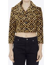 Etro - Cropped Velvet Blazer - Lyst