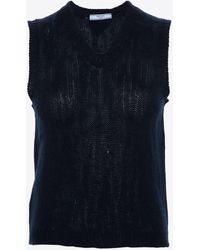 Prada - V-Neck Cashmere Vest - Lyst