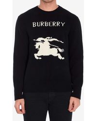 Burberry - Logo-Jacquard Wool And Cashmere-Blend Sweater - Lyst