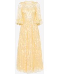 Needle & Thread - Raindrop Sequins-Embellished Gown - Lyst