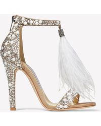 Jimmy Choo - Viola 110 Suede Sandals With Feather Tassel - Lyst