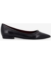 Tory Burch - Double T Leather Ballet Flats - Lyst