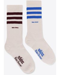 adidas - X Wales Bonner Striped Logo-Printed Socks - Lyst