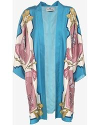 Etro - Ornament-Print Silk Kimono - Lyst