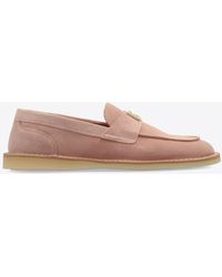 Dolce & Gabbana - Dg Logo Suede Loafers - Lyst