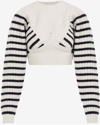 Jean Paul Gaultier - Ribbed Mariniere Cropped Sweater - Lyst