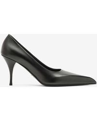 Prada - 85 Pointed-Toe Leather Pumps - Lyst