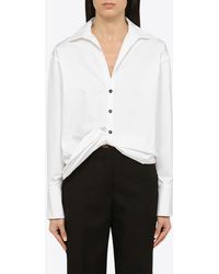 Ferragamo - Knotted Long-Sleeved Shirt - Lyst
