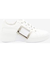 Roger Vivier - Viv' Skate Leather Low-Top Sneakers - Lyst