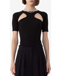 SJYP - Cut-Out Short-Sleeved Top - Lyst