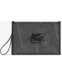 Etro - Large Arnica Paisley Jacquard Pouch Bag - Lyst