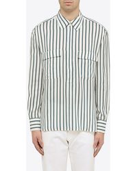 PT Torino - Ottanium Silk Blend Striped Shirt - Lyst