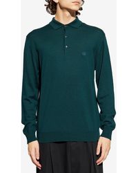 Etro - Pegaso Embroidered Wool Polo Sweater - Lyst