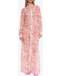 Versace - Underwater Barocco Cover-Up Shirt Dress - Lyst