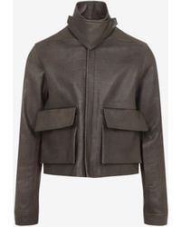 Rick Owens - Tower Alice Faded Leather Cropped Jacket - Lyst