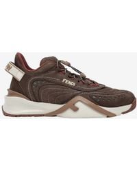 Fendi - Flow Leather Sneakers - Lyst