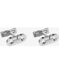 Ferragamo - Double-Gancini Brass Cufflinks - Lyst