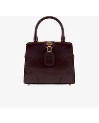 Moschino - Leather Top Handle Bag With Travel Tag - Lyst