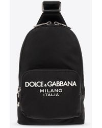 Dolce & Gabbana - One-Shoulder Logo Print Backpack - Lyst