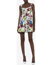 Dolce & Gabbana - Nocturnal Flower-Print Mini Corset Dress - Lyst