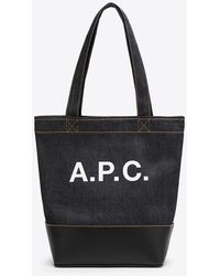 A.P.C. - Small Axel Logo Denim Tote Bag - Lyst