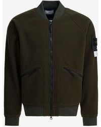 Stone Island - Logo Patch Zip-Up Bomber Jacket - Lyst
