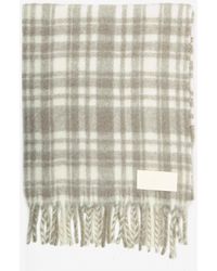 Ami Paris - Oversize Fringed Checked Scarf - Lyst