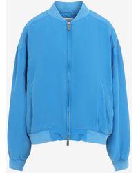 Versace - Ribbed Collar Zip-Up Blouson - Lyst