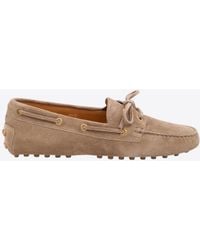 Tod's - Gommino Suede Boat Loafers - Lyst