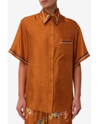 Zimmermann - Alight Short-Sleeved Silk Shirt - Lyst