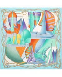Ferragamo - Sailing Print Silk Foulard - Lyst