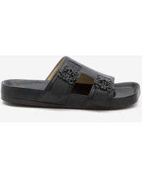 Loewe - Ease Leather Double-Strap Slides - Lyst