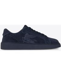 Etro - Pegaso Embossed Suede Low-Top Sneakers - Lyst