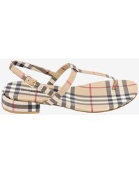 Burberry - Vintage Check Thong Sandals - Lyst