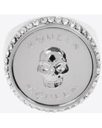 McQueen - Sovereign Skull Brass Ring - Lyst