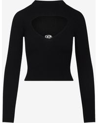 DIESEL - M-Olina Ribbed Knit Cropped Top - Lyst