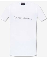 Giorgio Armani - Logo-Printed Short-Sleeved Crewneck T-Shirt - Lyst